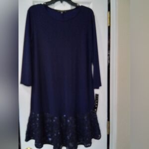 Tiana B. Midnight Blue Long Sleeve Dress